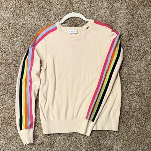 THML Cream Sweater with Multicolor Stripes